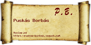 Puskás Borbás névjegykártya