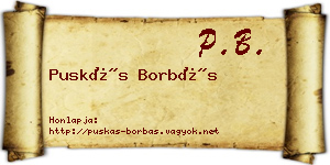 Puskás Borbás névjegykártya